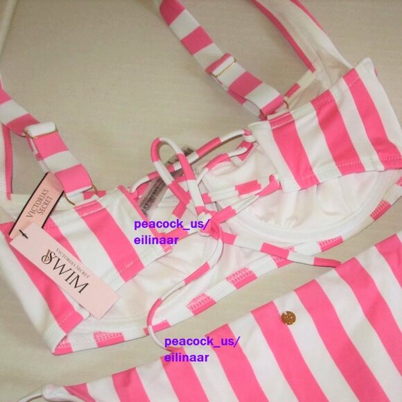 Victoria's Secret Pink and White Striped Bikini Top - Picture 8 of 8